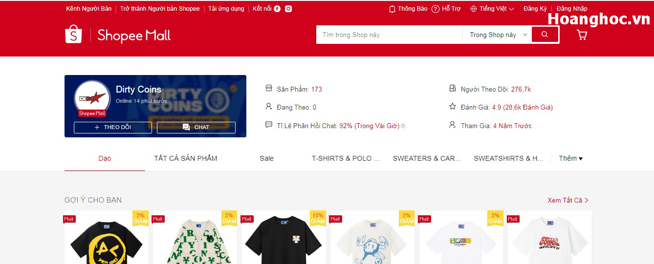 Dirty Coins Shopee – Thương hiệu uy tín của làng Streetwear Việt Nam