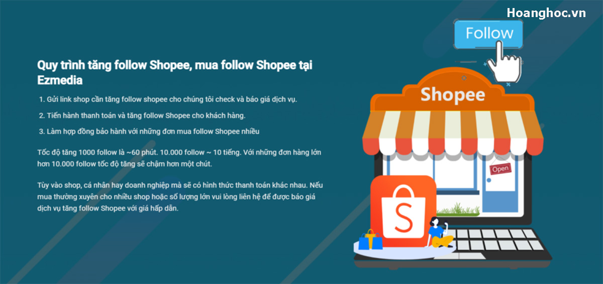 Dịch vụ hack follow Shopee uy tín của Hoanghoc.vn